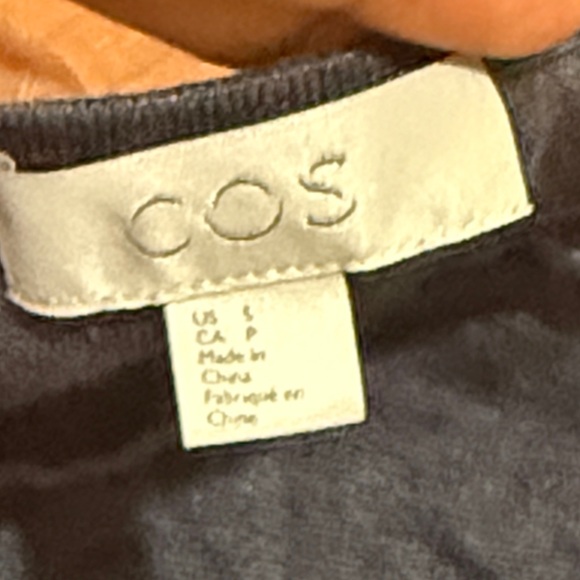 COS 💯 linen Lagenlook natural fiber Deep Blue Long Sleeve Tee sweater - Picture 3 of 6